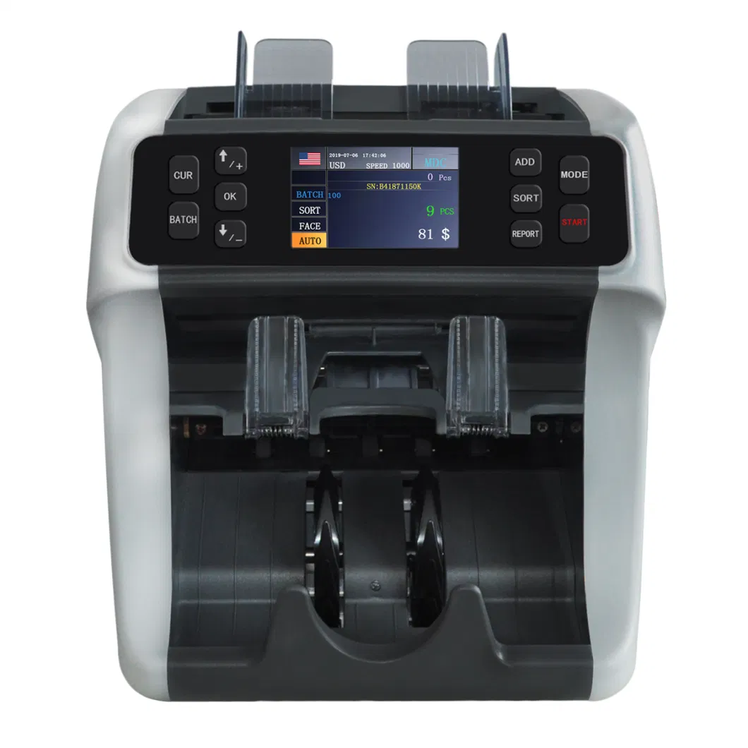 Wt-900 USD CAD Xof Money Counting and Sorting Machine, Banknote Sorter, Mix Currency Counter and Sorter, Mix Money Sorting Machine, Fake Money Counter